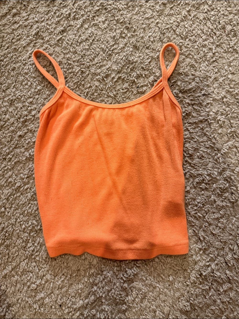 SHEIN Orange Ribbed Knit Cami